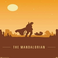 Zidni plakat Ratovi zvijezda: Mandalorijanac - Mando i dijete u sumrak, 22.375 34
