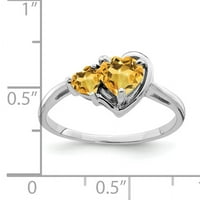 Prsten od bijelog karatnog dragulja od netaknutog zlata