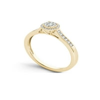 1 4CT TDW Diamond 10k Zaručnički prsten od žutog zlata