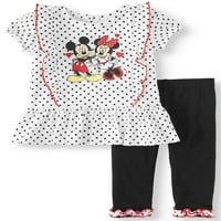 Disney Minnie Mouse s kratkim rukavima tunika Tonika Tonika i tajice, odjeća