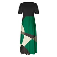 Ženske sundresses-Maksi haljina bez rukava, novi dolasci, ležerna haljina s okruglim vratom s printom, rasprodaja, zelena