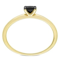 Miabella Ženska karat T.W. Princeza izrezan crni dijamant 10kt žuto zlato zaručnički prsten