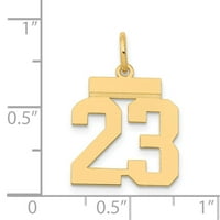 Privjesak od žutog zlata od 14 karata s tematskim malim poliranim brojem