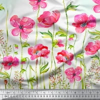 tkanina od keper poplina od organskog pamuka s otisnutim listovima i cvjetnim pločama širine dvorišta