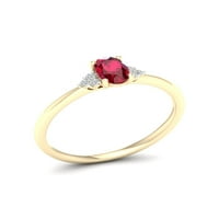 Carski dragi kamen, 10K žuto zlato, ovalni rez Rubin, 1 20K dijamant, ženski prsten