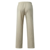 Plišane muške Ležerne jednobojne hlače, kratke ravne hlače Pune dužine, Kratke modne hlače s džepom na vezanje