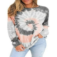Ženski pulover majica dugih rukava majica s okruglim vratom topli topići za opuštanje jesenske ružičaste majice
