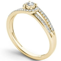 Carat T.W. Dijamantski zaobilazni halo 10kt zaručnički prsten od žutog zlata