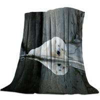 Valovi za kauč na razvlačenje Prijenosni mjesec Polarni medvjed mekani pokrivač od flisa zabavni plišani pokrivači