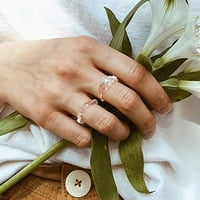 Prstenovi od cirkona Okrugli leptir prstenovi optočeni ružičastim zlatom za žene