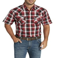 Muška Karirana košulja u zapadnom stilu s kratkim rukavima