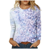Ženske jesenske majice u donjem rublju, Boho cvjetne bluze s dugim rukavima, pulover s okruglim vratom, gornja bluza