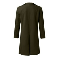 Kaput od kaputa Muški dugi muški zimski kaput Plus Size s reverom s dugim rukavima kožna jakna obložena Vintage izoliranim kaputom