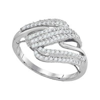 Okrugli dijamantni prsten od bijelog zlata od 10 karata