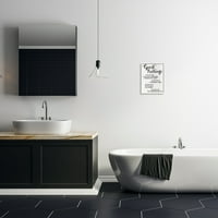 Stupell Industries s pet zvjezdica kupaonica Smiješna riječ crno -bijelo drveno teksturirani dizajn, 14, dizajn Daphne Polselli