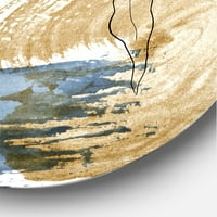 DesignArt 'Zlatna mornarica klasična plava sažetak' Farmhouse Circle Metal Wall Art - Disk od 11