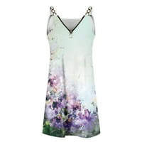 Ženska haljina Plus size modna ljetna ležerna nabrana zavojna haljina s cvjetnim printom u obliku slova u, bijela 10