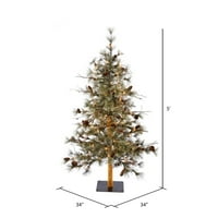 Umjetno božićno drvce od 5 '34, toplo bijelo LED svjetlo s tvrdim premazom
