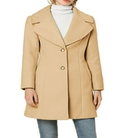 Jedinstveni prijedlozi Ženski jednoredni zimski kaput s nazubljenim reverom i gumbima