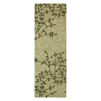 Cvjetni tepih od vune, zeleni Multi, 5' 8'