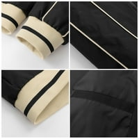 Muška jakna od krpice, Osnovna široka modna jakna Plus Size, crna a-line