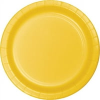 Žuti papirnati tanjuri za večeru u školskom autobusu
