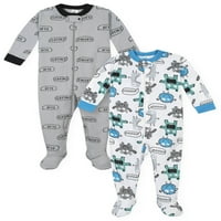 Jednodijelna pamučna pidžama za spavanje za dječake 2 pakiranja