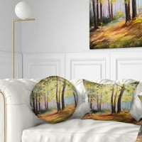 Dizajn proljetna šuma sa sunčevom svjetlošću - pejzažni tiskani jastuk za bacanje - 12x20