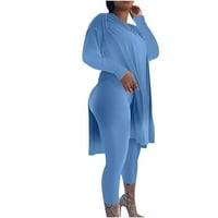 Odjeća za žene Plus size, puloveri s dugim rukavima s bočnim prorezom, košulje i pripijene tajice visokog struka, hlače, sportski