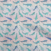 Jednobojni pamučni Baptiste tirkizno zelena Tkanina Azijska Japanska Koi Riba s valovitim uzorcima za šivanje obrta s otiscima tkanine
