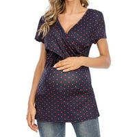 Ženska ljetna odjeća za trudnice s okruglim izrezom i kratkim rukavima Plus size majica za trudnice