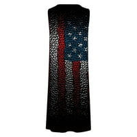 Donje patriotske haljina-ljuljačka sa po cijeloj površini zastava SAD-a, godišnji сарафан na trake, dnevne haljine bez rukava sa