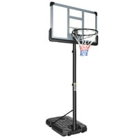 Prijenosni košarkaški obruč 6,6 ft-10 ft podesivo postolje za visinu s naslonom i kotačima za odrasle tinejdžere set za košarku na
