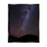 Stupell Industries prekrasne noćne zvijezde Milky Way Shing Over Mountains Photo je Jet Crni plutajući uokvireni platno print zidna