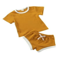 Odjeća za dječake i djevojčice majica kratkih rukava Majice + Kratke hlače hlače dječje odijelo za zaštitu od sunca u boji kave 12
