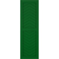 Ekena Millwork 15 W 60 H TRUE FIT PVC DVE PANE CHEVRON MODERNI STIL FIKSNI BOLES TRENET, Viridian Green