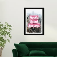 Wynwood Studio ispisuje Hustle City Pink Typography and Quotes and Saindings Wall Art Canvas Print Pink Rose Pink 13x19