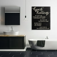 Ocjena gostiju kupaonica s pet zvjezdica crni dizajn sa smiješnim riječima platno zidna umjetnost Daphne Polselli