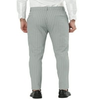 Jedinstveni prijedlozi muške prugaste hlače, ugrađene poslovne hlače s ravnim prednjim dijelom