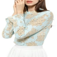 Jedinstveni prijedlozi ženska prozirna cvjetna čipkasta bluza u boji blokirana u boji