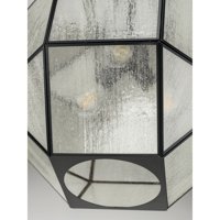 Viseća svjetiljka u tri svjetla mat crnog prozirnog stakla sa sjemenom iz kolekcije