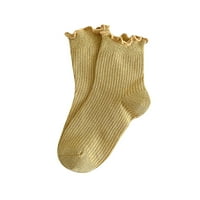 Par dječjih čarapa za djevojčice jesen / zima dječje čarape korejske čarape za djevojčice u boji karamele drvene uši dvostruke igle