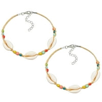 Boemske perle gležanj u obliku školjke lanac za gležanj pletena narukvica Modni Nakit