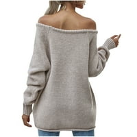 Ženski pulover s kapuljačom na rasprodaji ženski pulover za jesen / zimu s okruglim vratom pleteni preveliki džemper Pleteni široki
