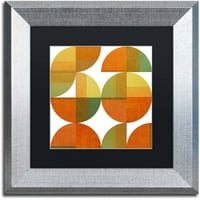 Zaštitni znak likovna umjetnost Četiri Suns Quathed 2,0 platno umjetnost Michelle Calkins, Black Matte, Silver Frame