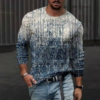 Muški casual tanki puloveri s okruglim vratom s printom dugih rukava Majice, Haljine, majice s majicama;
