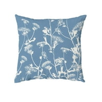 Jednostavno tratinčica vjetrovita cvjetova ukrasni jastuk za bacanje, tamnoplava bijela