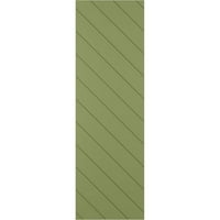 Ekena Millwork 12 W 64 H TRUE FIT PVC dijagonalni sloj moderni stil Fiksni nosač, Moss Green