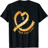 Majica s natpisom Vjera, Nada, Ljubav, svijest o leukemiji s natpisom Sretna vrpca