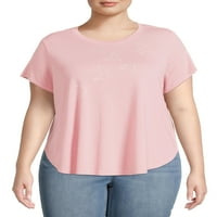 Terra & Sky Women's Plus Shirttail majica, 2-pack